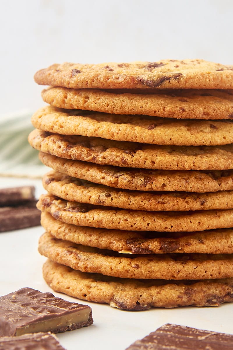 Stack of Heath bar cookies