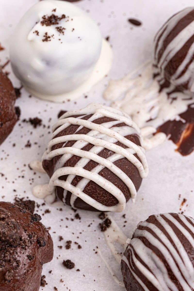 Oreo truffles with various toppings and coatings