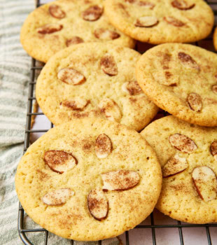 sand dollar cookies on a wire rack