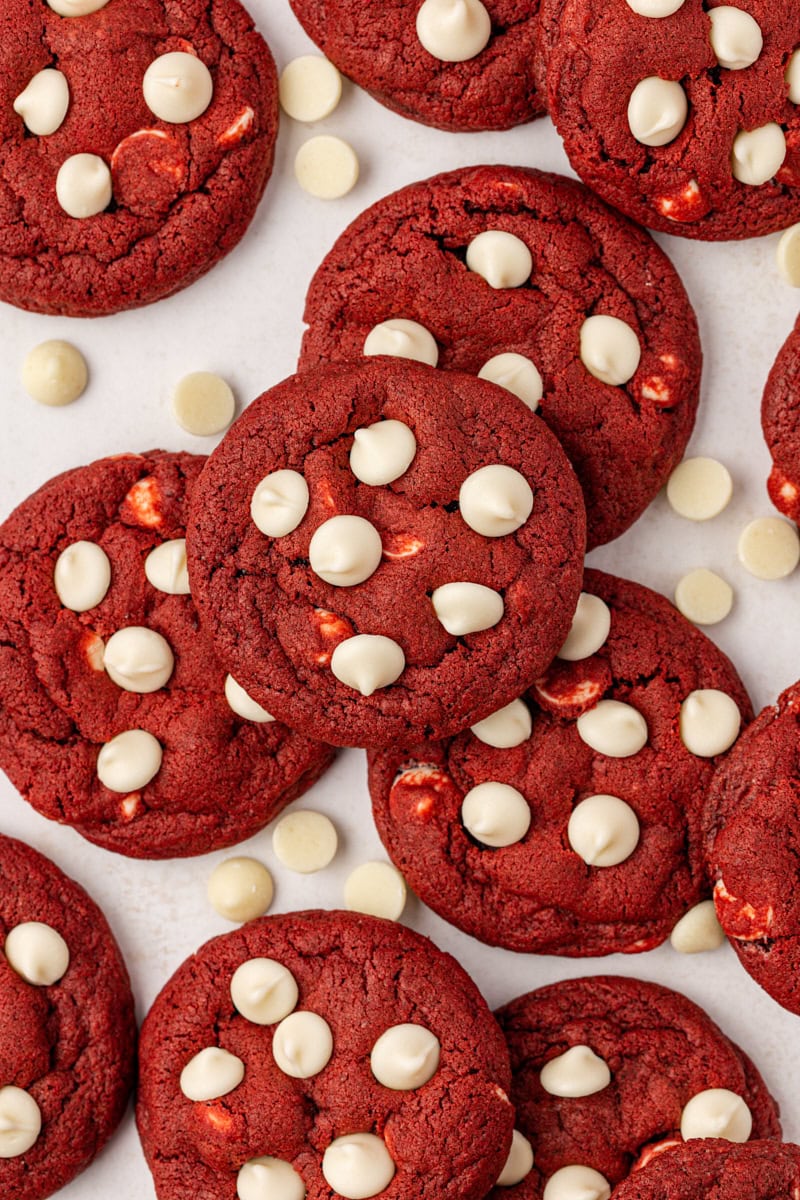 Chewy Red Velvet Cookies with White Chocolate Chunks