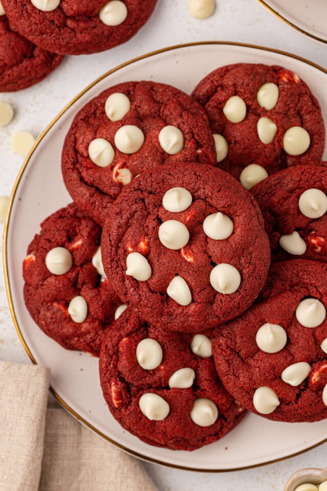 Chewy Red Velvet Cookies with White Chocolate Chunks