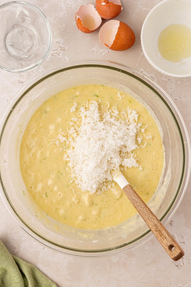 coconut added to coconut lime cake batter