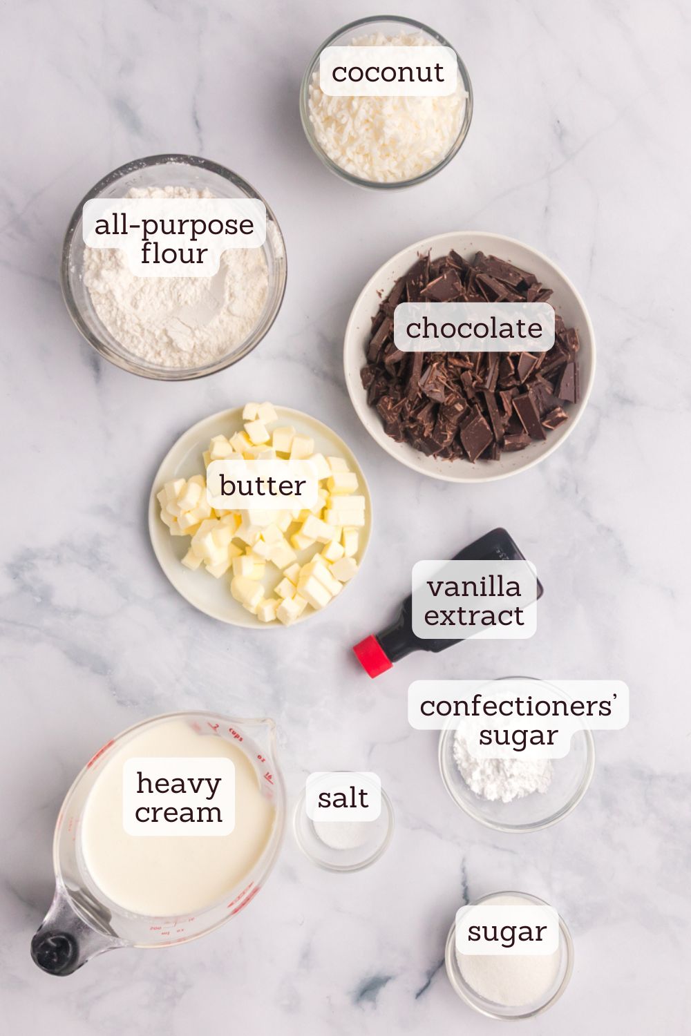 overhead view of ingredients for chocolate mousse pie