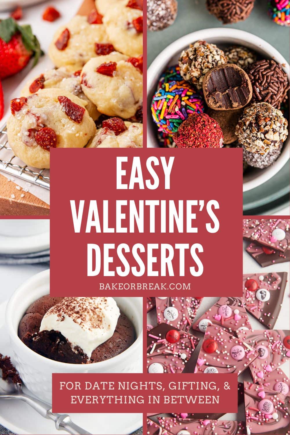 Delicious homemade Valentine's desserts including cookies, truffles, and chocolates perfect for cele.