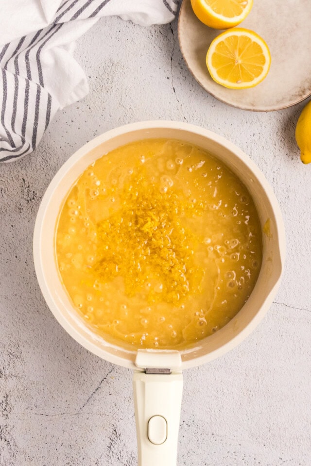 lemon juice and zest added to cake batter