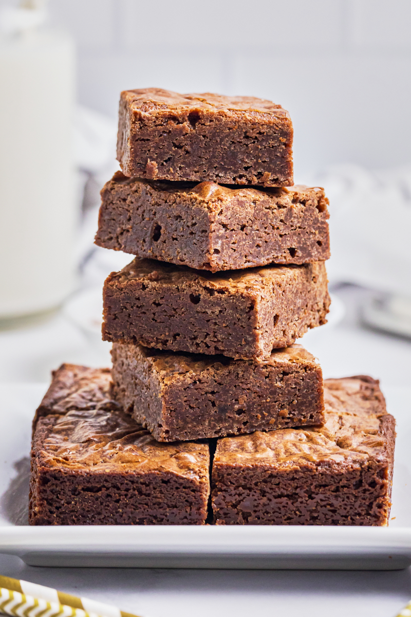 milk chocolate brownies stacked
