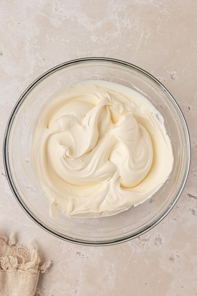 mascarpone whipped cream in a mixing bowl