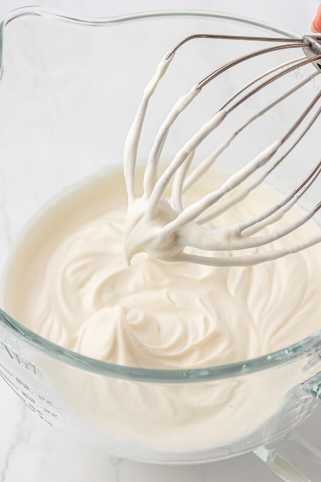 heavy cream whipped to medium peaks