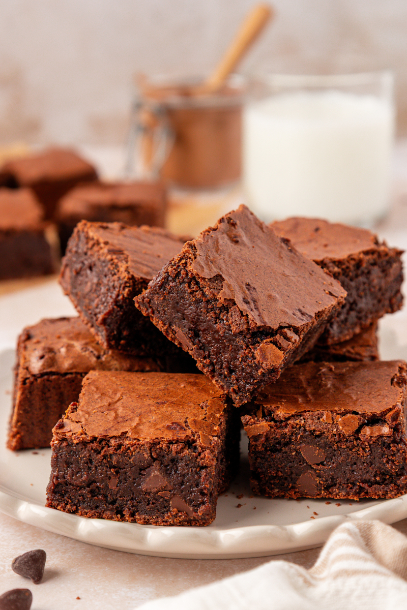 fudgy brown butter brownies with chocolate chips