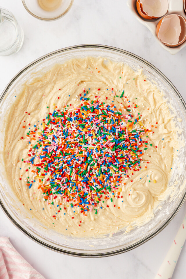 sprinkles added to vanilla cake batter