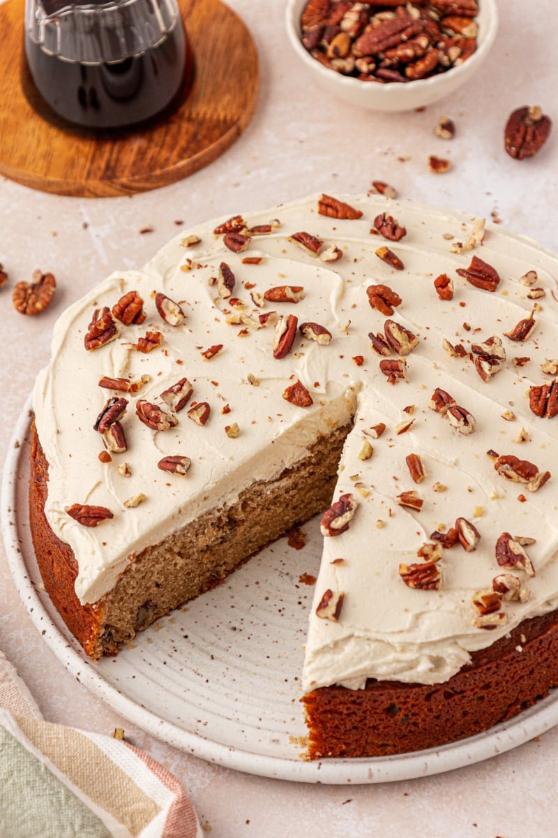 single layer maple cake with maple frosting
