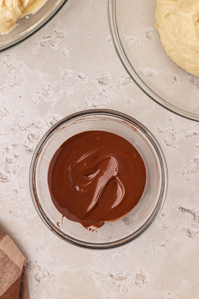 cocoa powder mixed with hot water