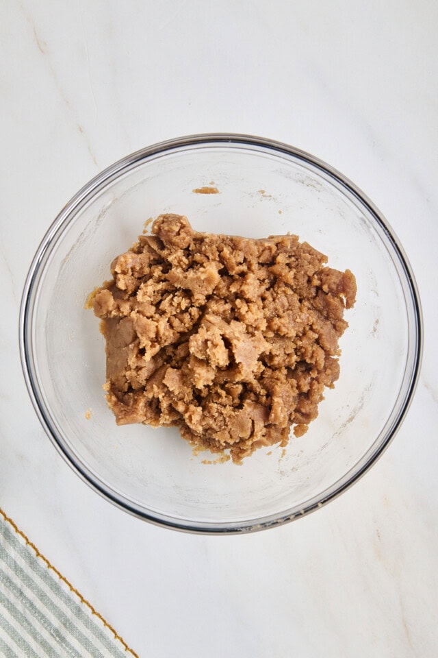 cinnamon crumb topping in a mixing bowl