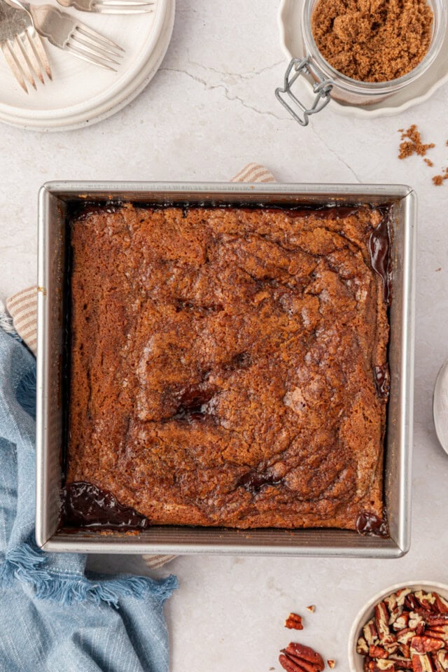 freshly baked butterscotch pudding cake