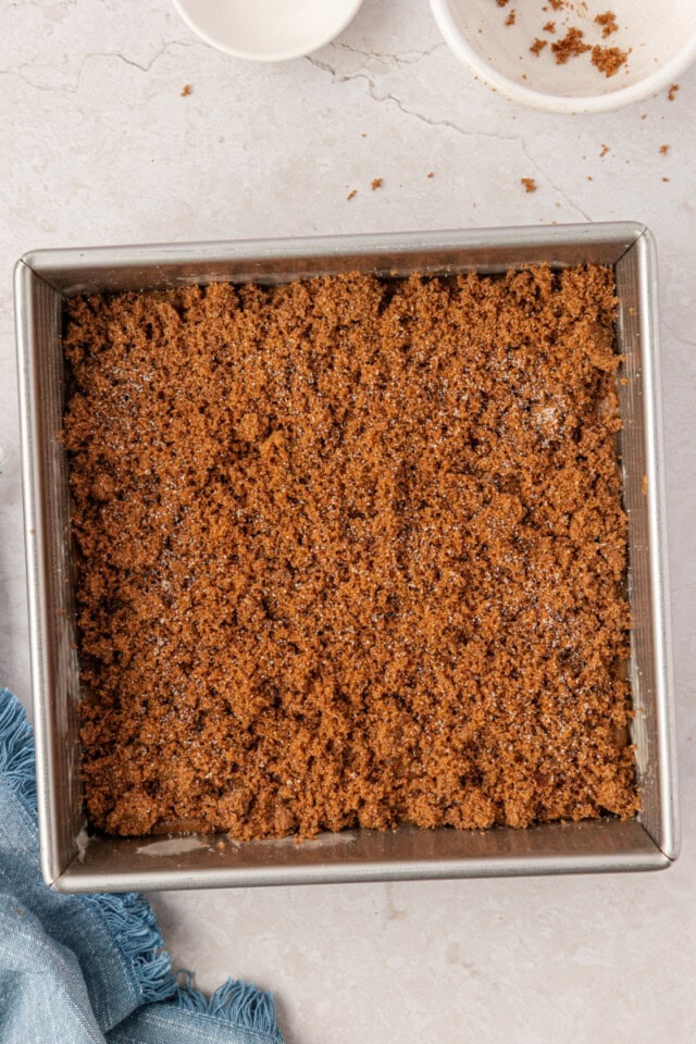 brown sugar and salt sprinkled over butterscotch cake batter